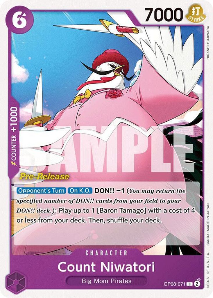 Count Niwatori OP08-071, the C printing from OP-08 of the One Piece Card Game
