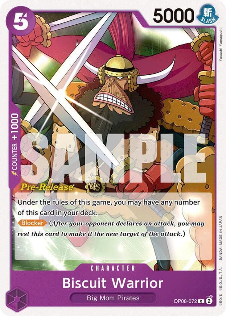 Biscuit Warrior OP08-072, the C printing from OP-08 of the One Piece Card Game