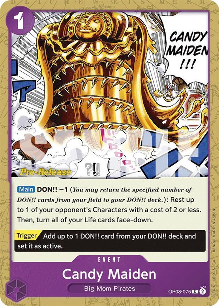 Candy Maiden OP08-075, the C printing from OP-08 of the One Piece Card Game