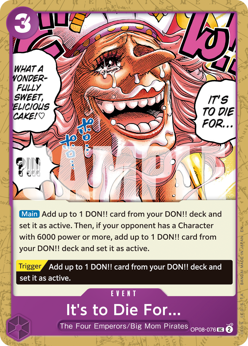 It's to Die For OP08-076, the UC printing from OP-08 of the One Piece Card Game