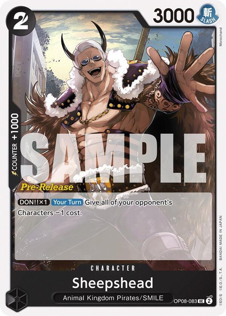 Sheepshead OP08-083, the UC printing from OP-08 of the One Piece Card Game