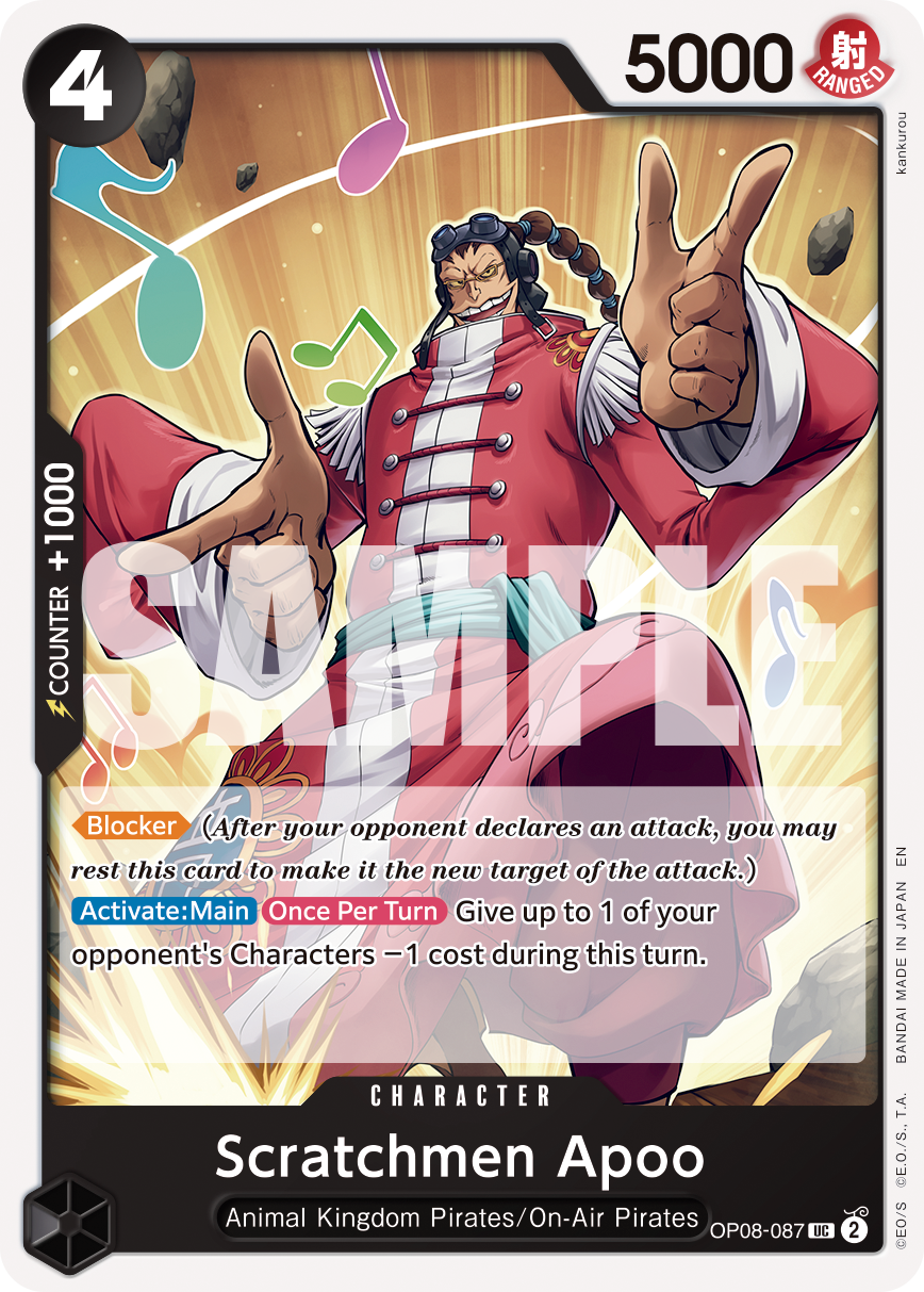 Scratchmen Apoo - OP08-087 OP08-087, the UC printing from OP-08 of the One Piece Card Game