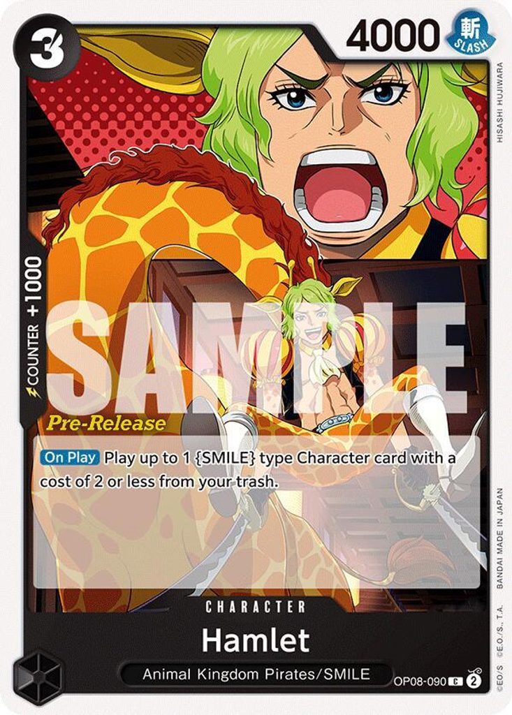 Hamlet OP08-090, the C printing from OP-08 of the One Piece Card Game