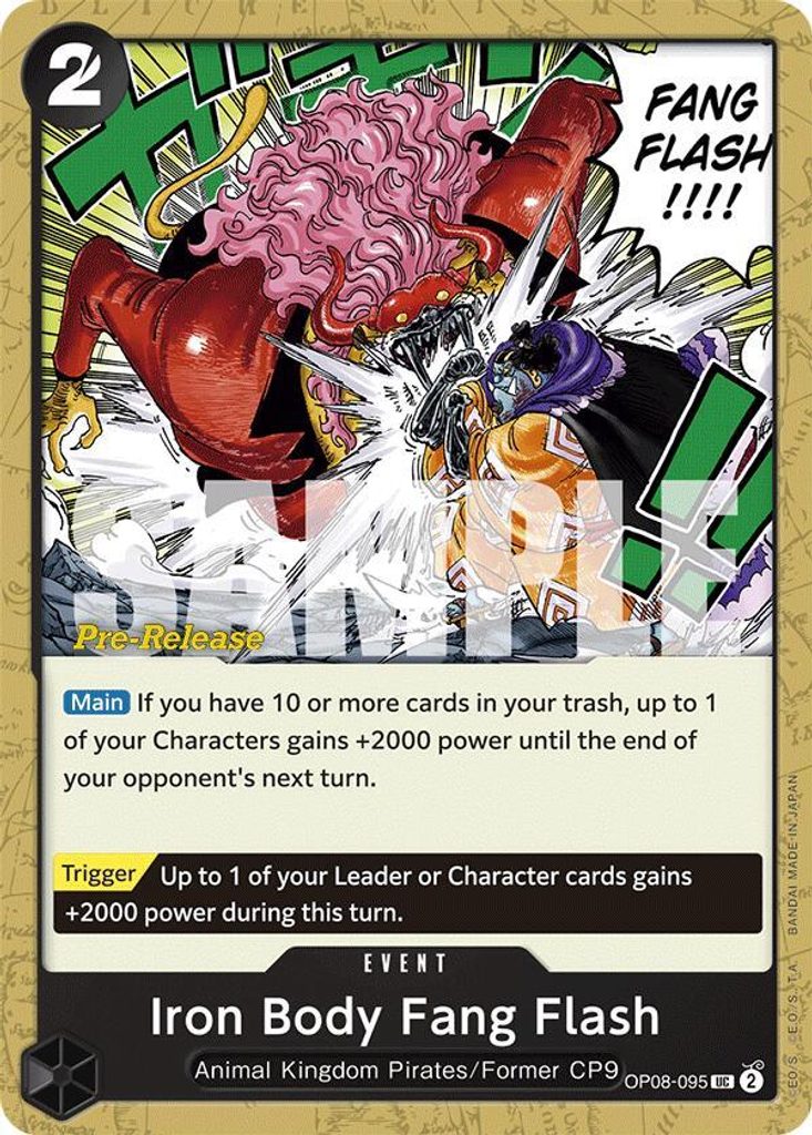 Iron Body Fang Flash OP08-095, the UC printing from OP-08 of the One Piece Card Game