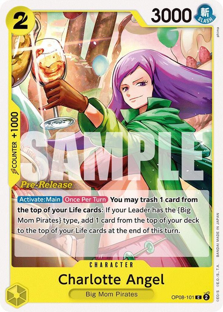 Charlotte Angel OP08-101, the C printing from OP-08 of the One Piece Card Game