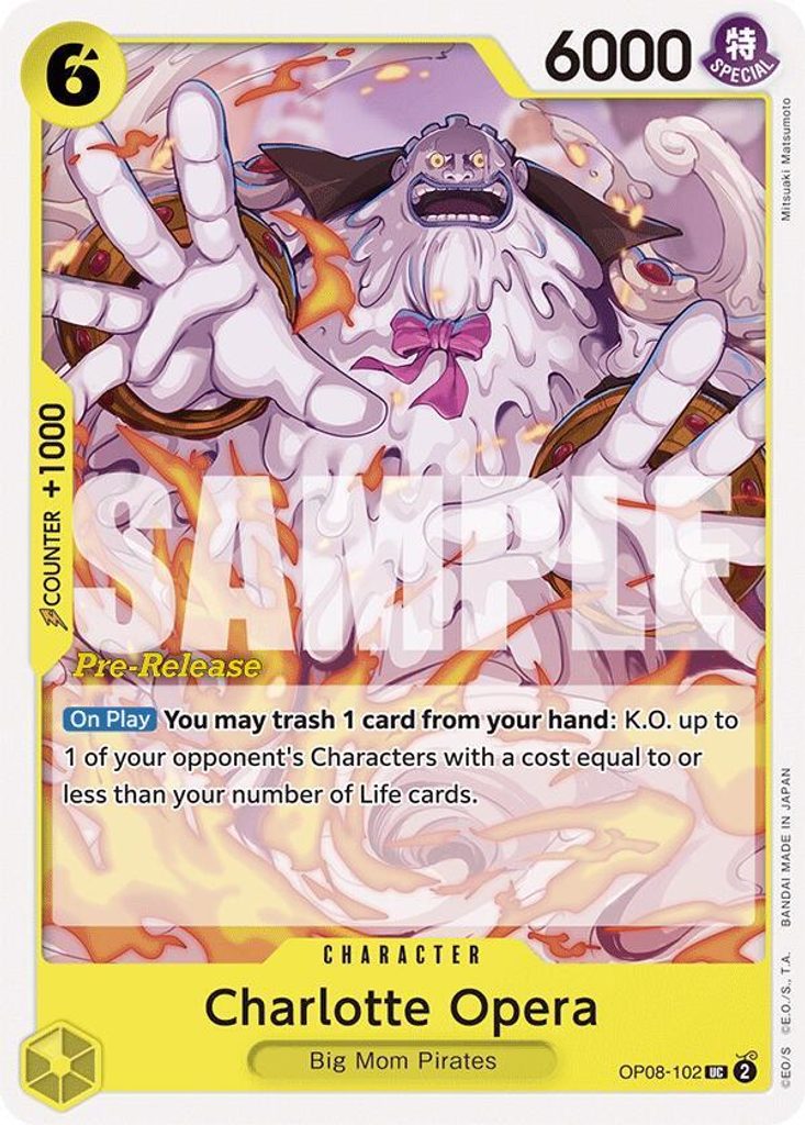 Charlotte Opera OP08-102, the UC printing from OP-08 of the One Piece Card Game