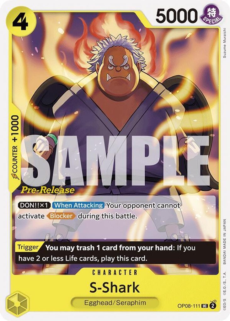 S-Shark OP08-111, the UC printing from OP-08 of the One Piece Card Game