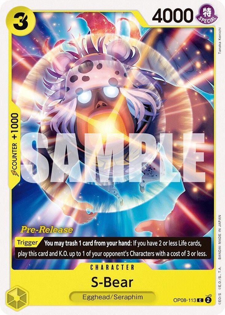 S-Bear OP08-113, the C printing from OP-08 of the One Piece Card Game