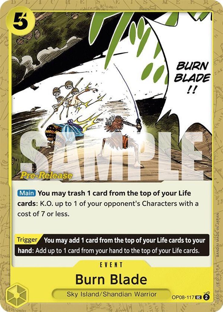 Burn Blade OP08-117, the UC printing from OP-08 of the One Piece Card Game
