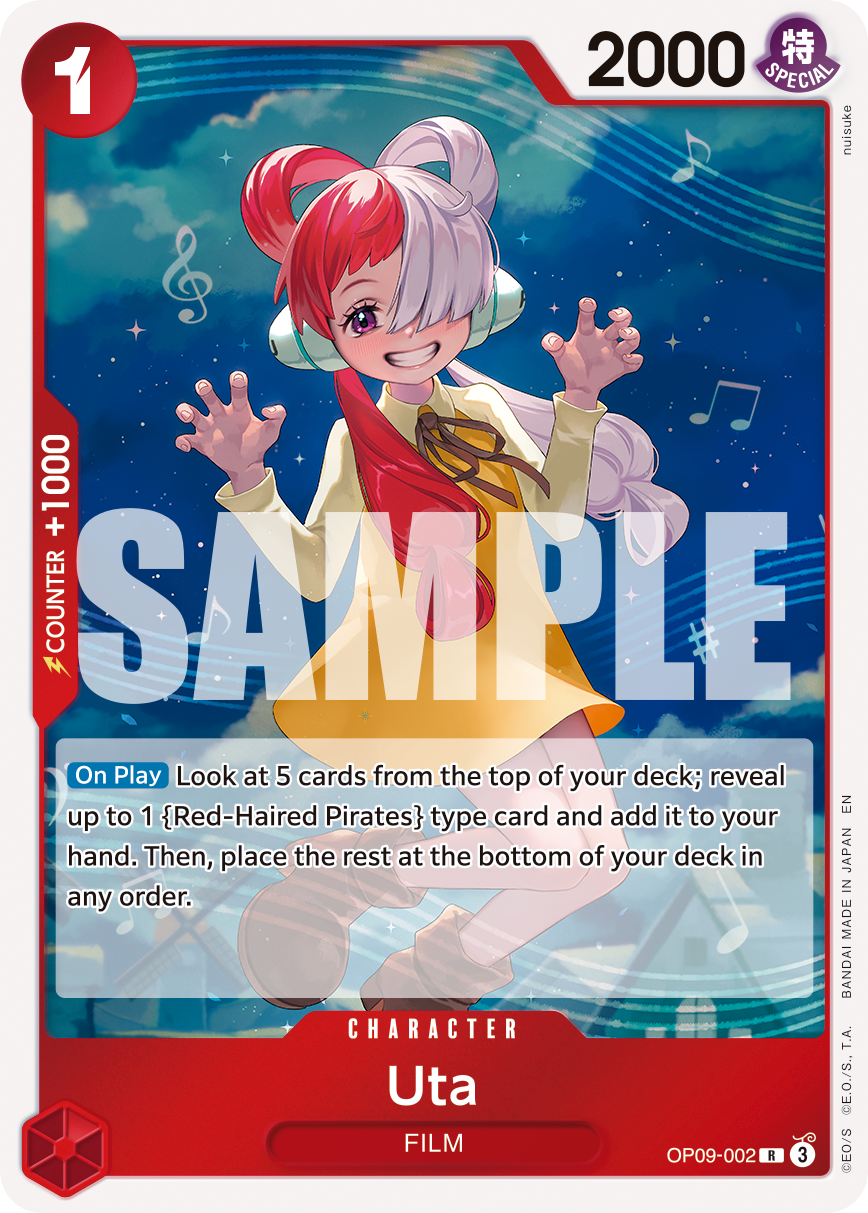 Uta OP09-002, the R printing from OP-09 of the One Piece Card Game