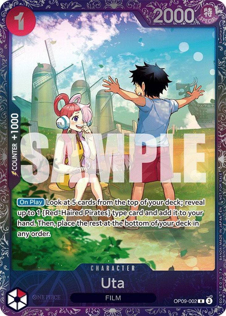 Uta OP09-002, the R printing from OP-09 of the One Piece Card Game