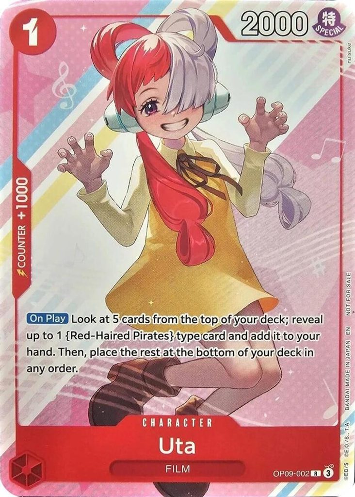 Uta OP09-002, the R printing from OP-09 of the One Piece Card Game