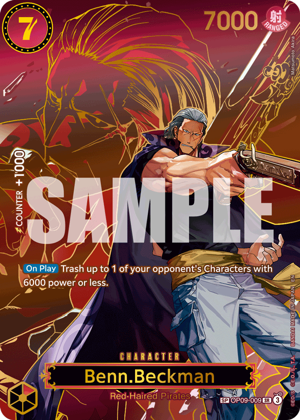 Benn.Beckman OP09-009, the SR printing from OP-09 of the One Piece Card Game