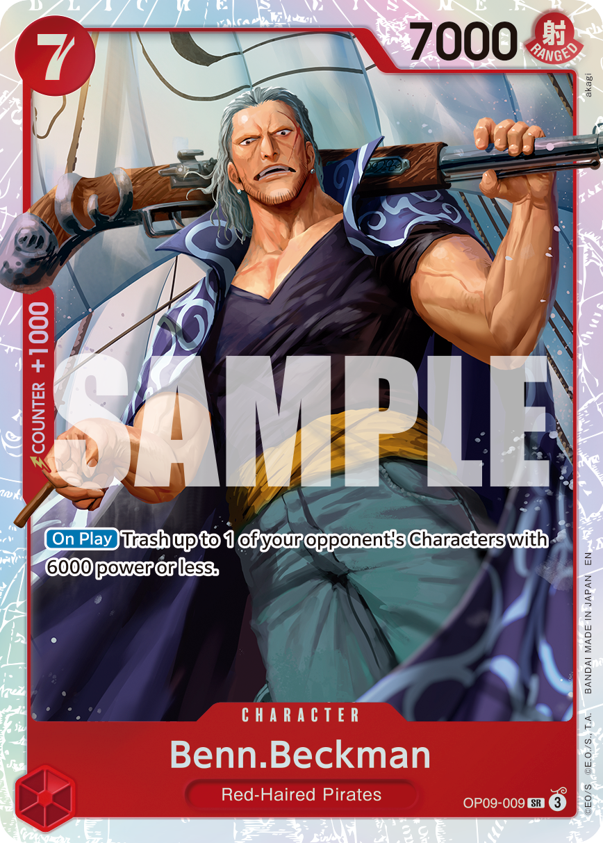Benn.Beckman OP09-009, the SR printing from OP-09 of the One Piece Card Game