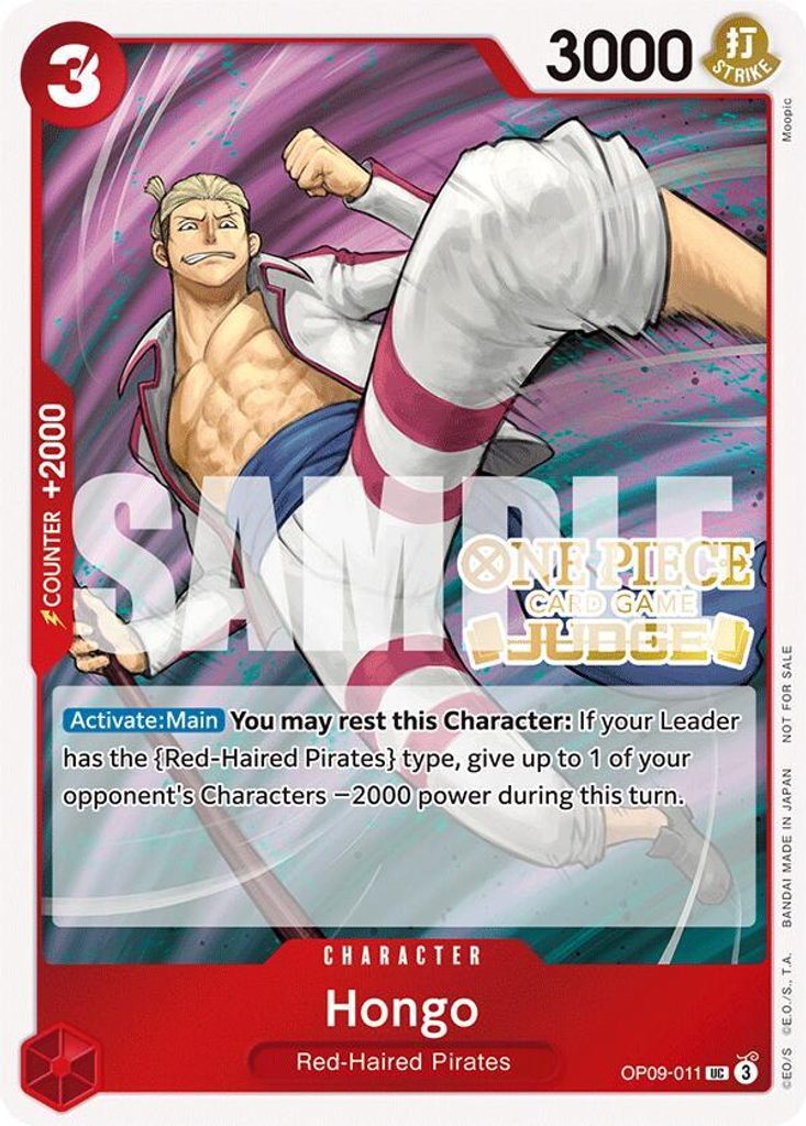 Hongo OP09-011, the UC printing from OP-09 of the One Piece Card Game