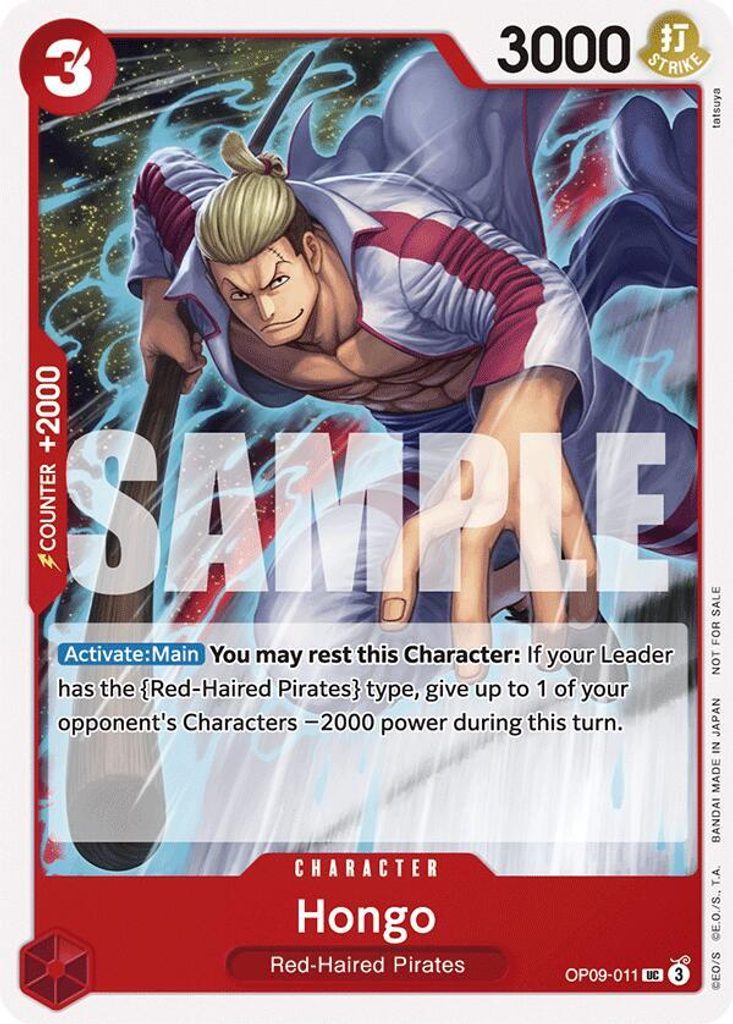 Hongo OP09-011, the UC printing from OP-09 of the One Piece Card Game
