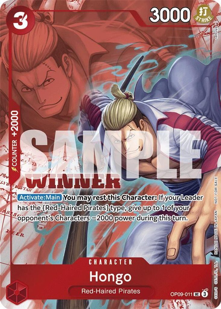 Hongo OP09-011, the UC printing from OP-09 of the One Piece Card Game