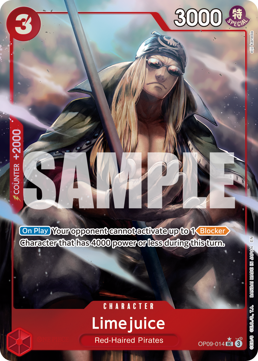 Limejuice OP09-014, the UC printing from OP-09 of the One Piece Card Game