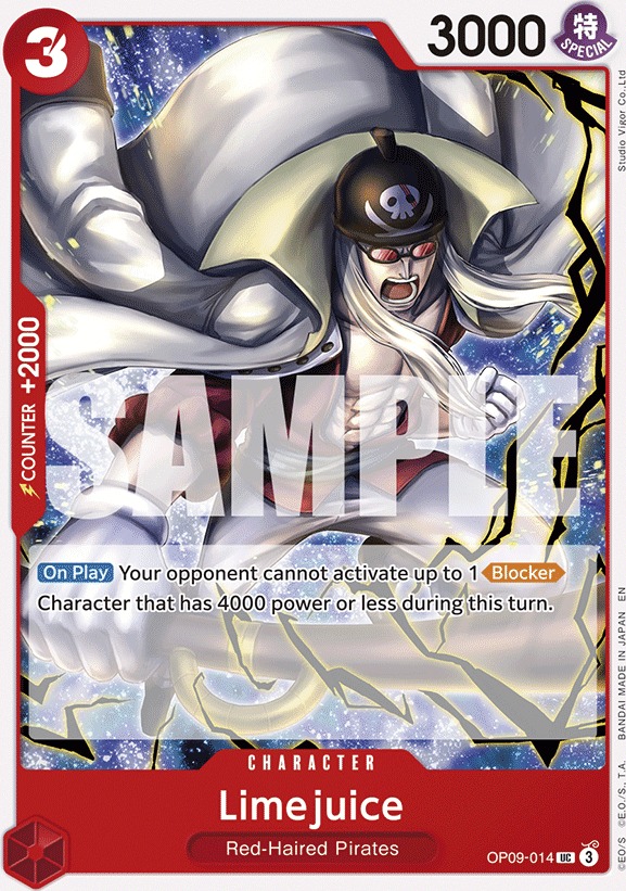 Limejuice OP09-014, the UC printing from OP-09 of the One Piece Card Game