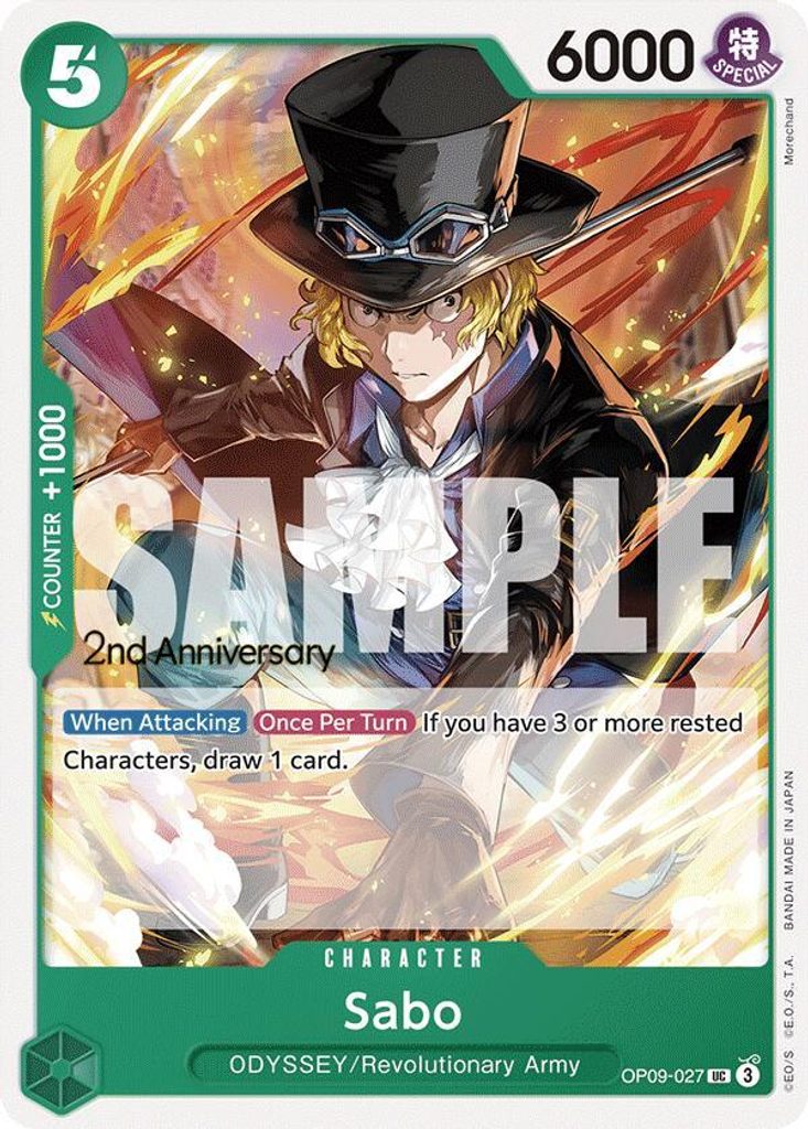 Sabo OP09-027, the UC printing from OP-09 of the One Piece Card Game