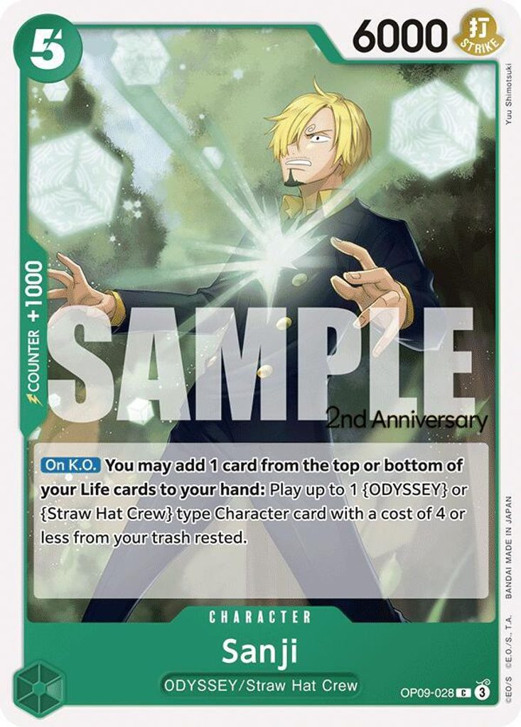 Sanji OP09-028, the C printing from OP-09 of the One Piece Card Game