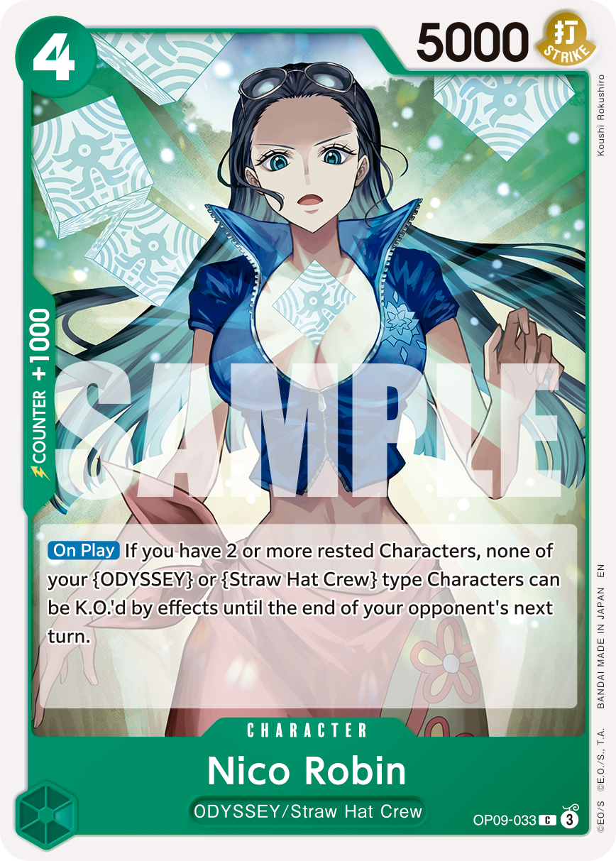 Nico Robin - OP09-033 OP09-033, the C printing from OP-09 of the One Piece Card Game