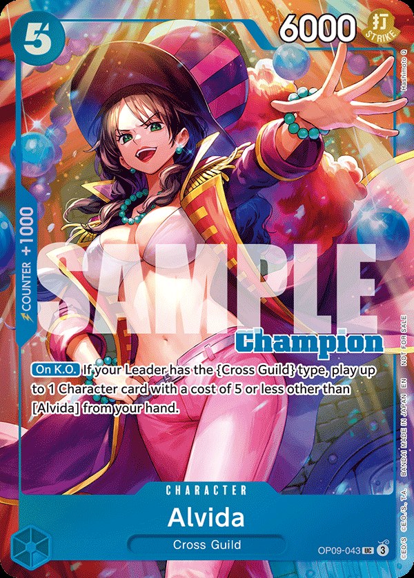 Alvida OP09-043, the UC printing from OP-09 of the One Piece Card Game