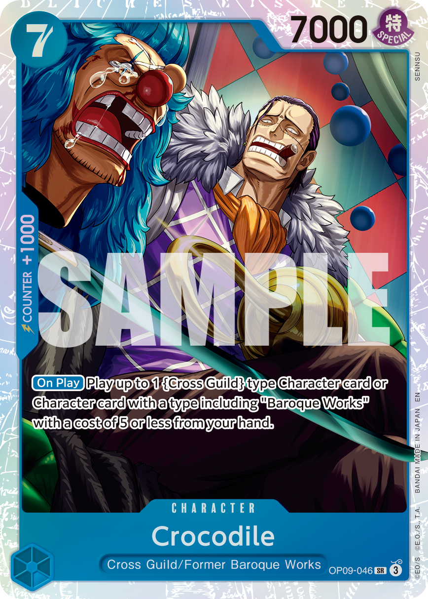 Crocodile - OP09-046 OP09-046, the SR printing from OP-09 of the One Piece Card Game