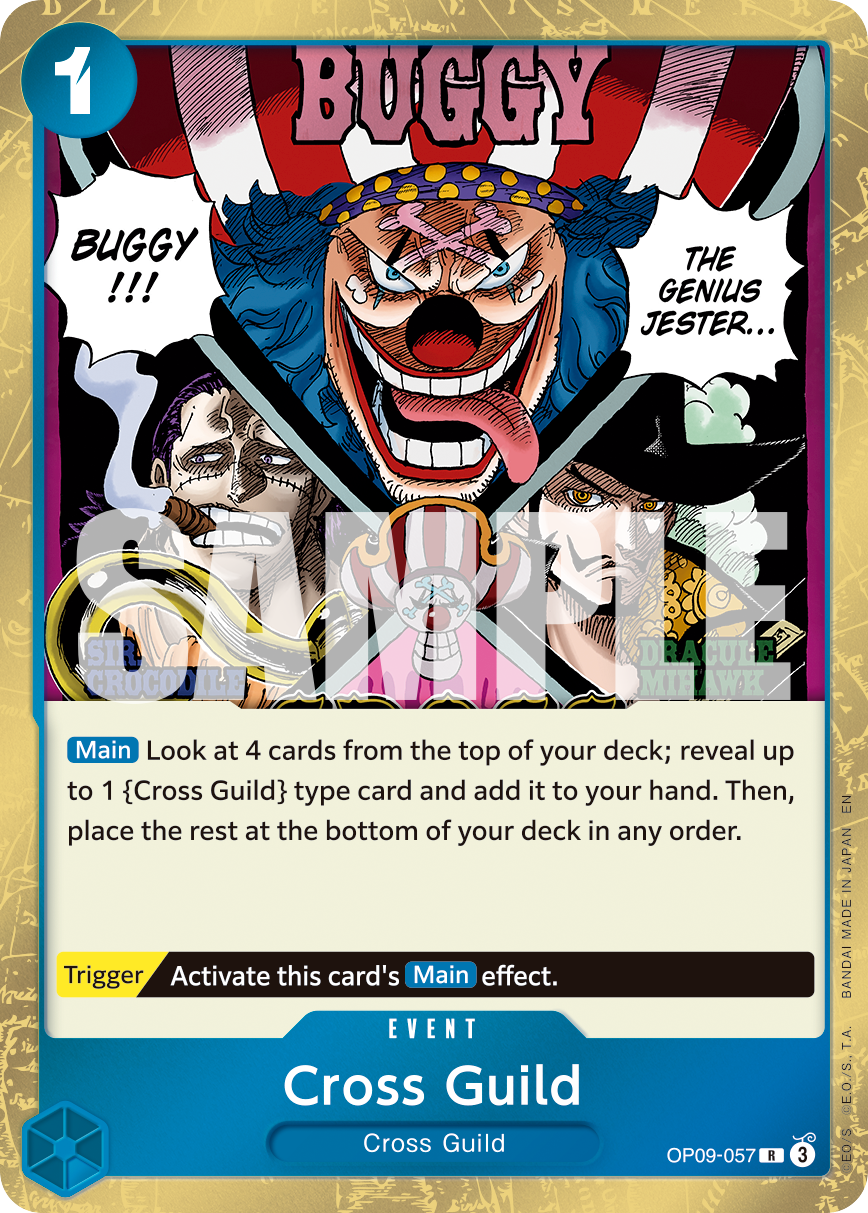 Cross Guild OP09-057, the R printing from OP-09 of the One Piece Card Game