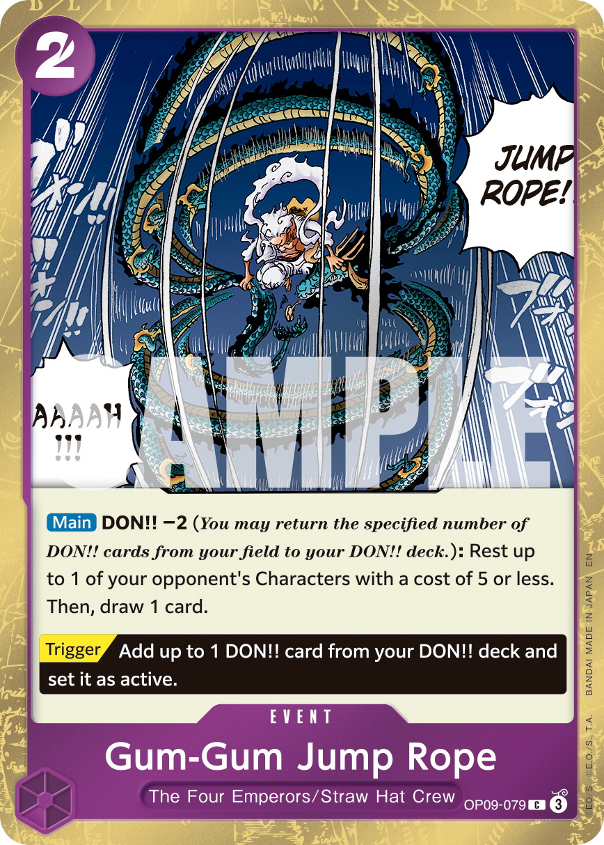 Gum-Gum Jump Rope OP09-079, the C printing from OP-09 of the One Piece Card Game