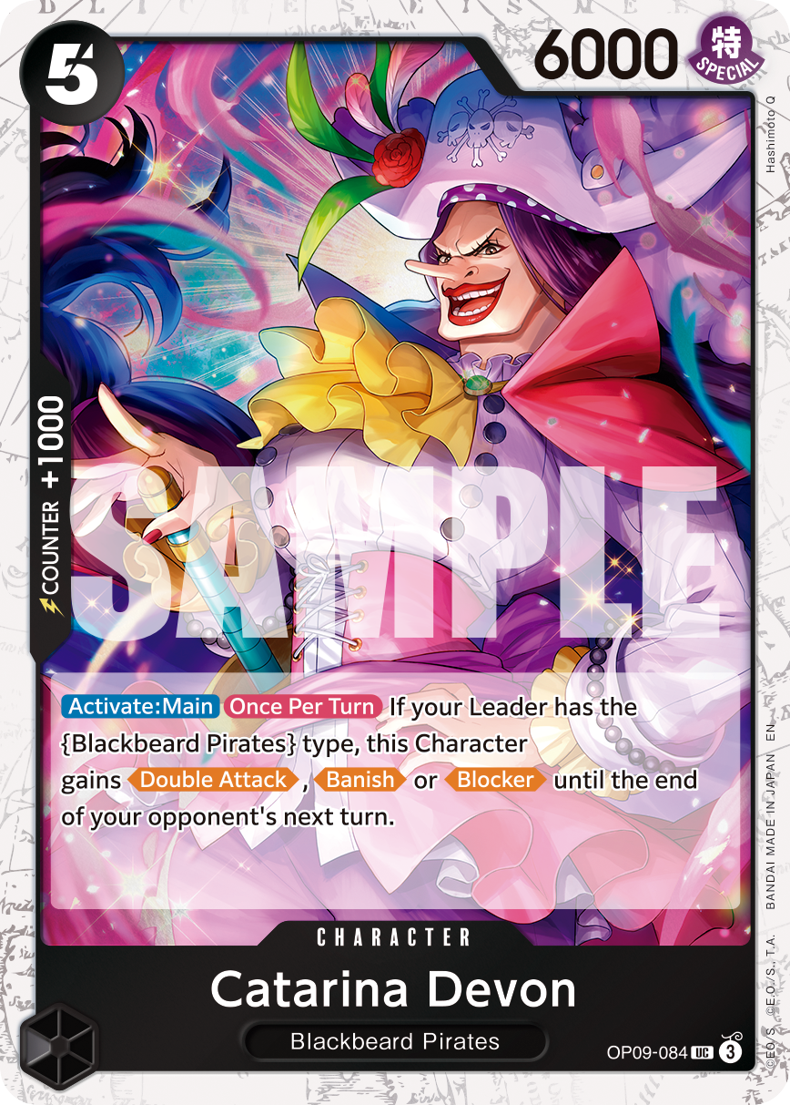 Catarina Devon OP09-084, the UC printing from OP-09 of the One Piece Card Game