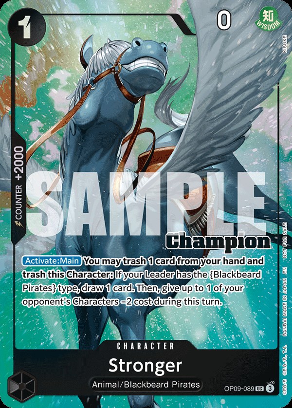 Stronger OP09-089, the UC printing from OP-09 of the One Piece Card Game