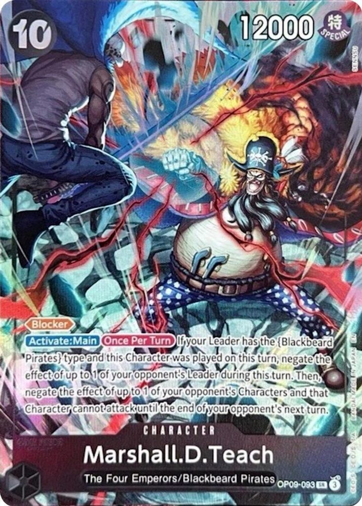 Marshall.D.Teach OP09-093, the SR printing from OP-09 of the One Piece Card Game
