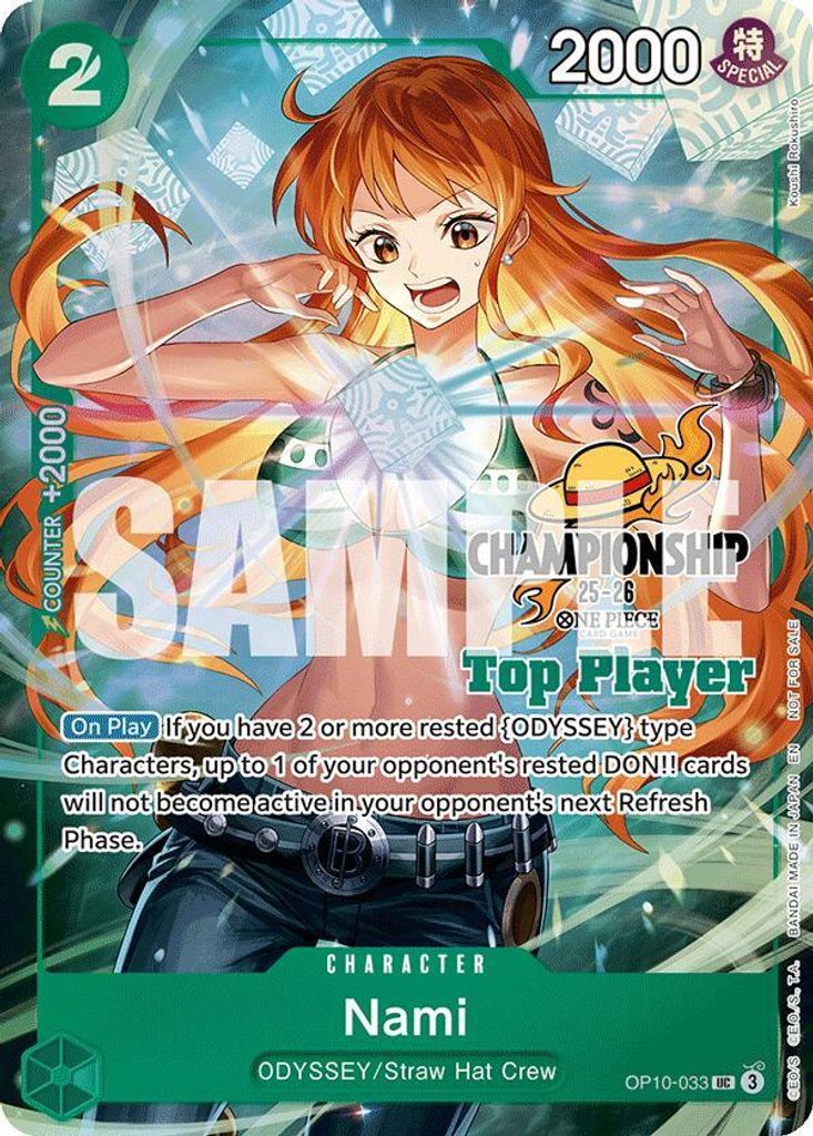 Nami OP10-033, the UC printing from OP-10 of the One Piece Card Game