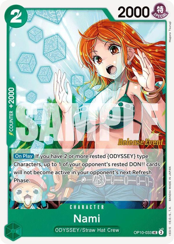 Nami OP10-033, the UC printing from OP-10 of the One Piece Card Game