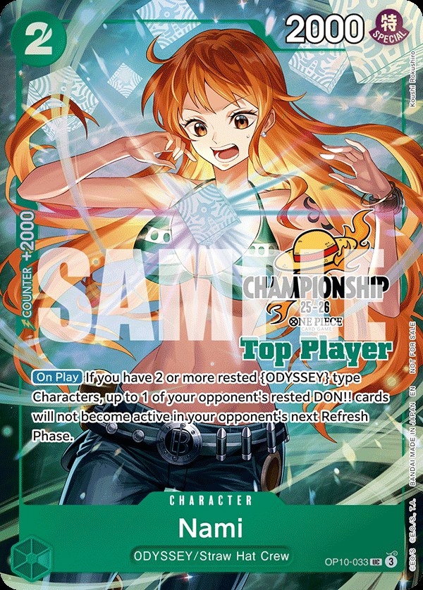Nami OP10-033, the UC printing from OP-10 of the One Piece Card Game