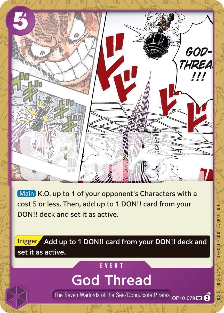 God Thread OP10-079, the UC printing from OP-10 of the One Piece Card Game