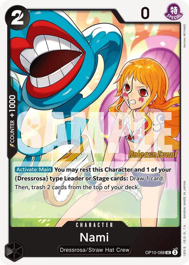 Nami OP10-088, the UC printing from OP-10 of the One Piece Card Game