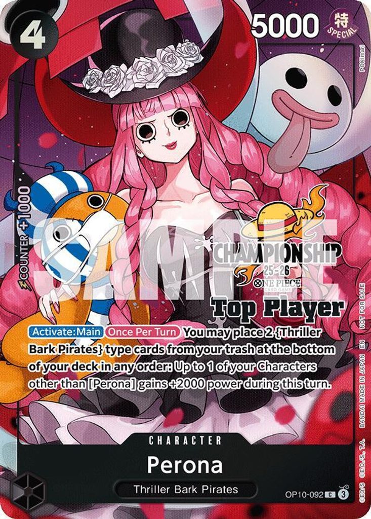 Perona OP10-092, the C printing from OP-10 of the One Piece Card Game