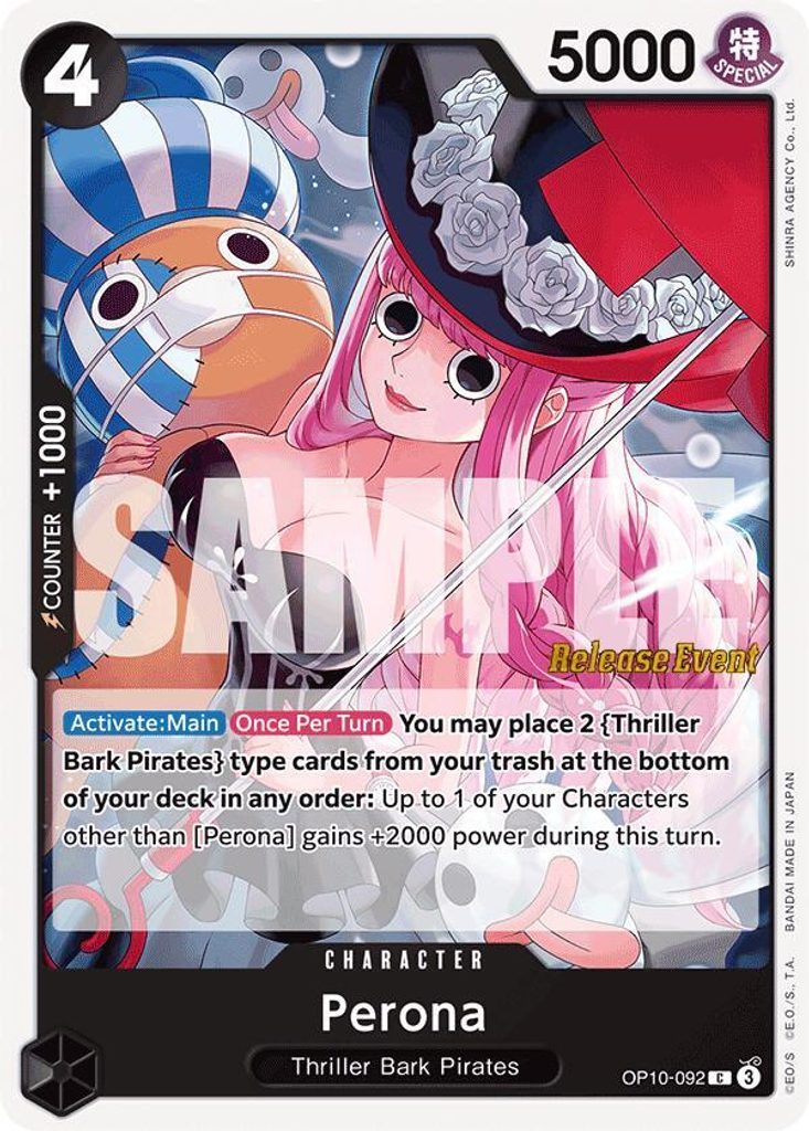 Perona OP10-092, the C printing from OP-10 of the One Piece Card Game