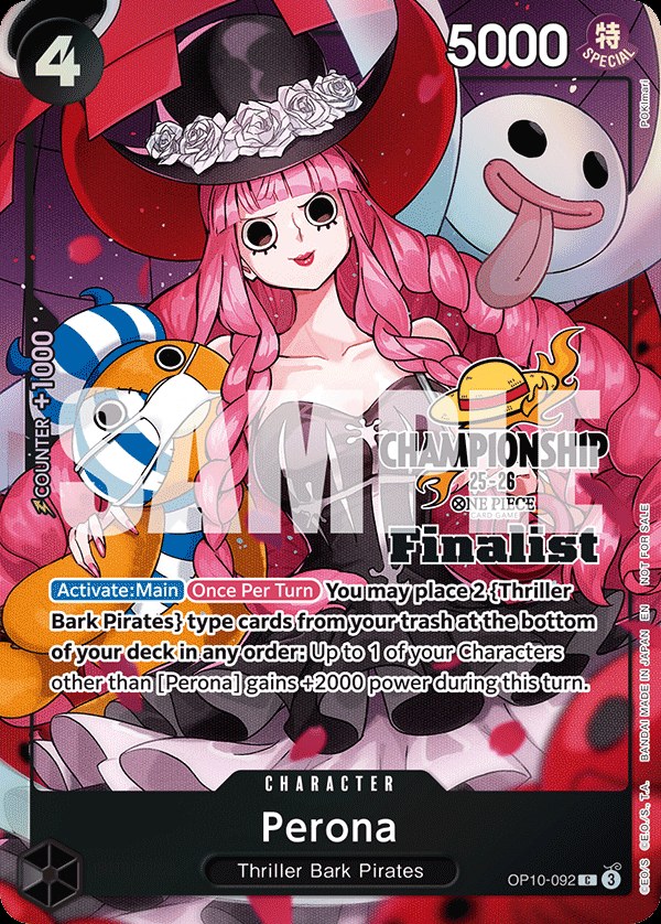Perona OP10-092, the C printing from OP-10 of the One Piece Card Game