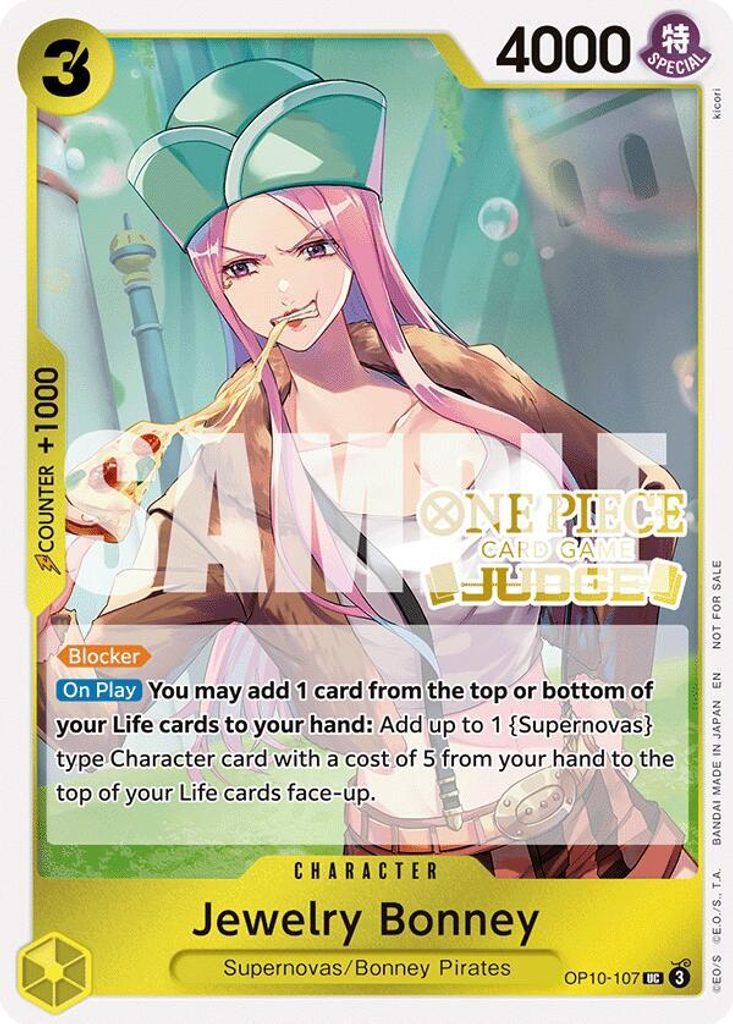 Jewelry Bonney OP10-107, the UC printing from OP-10 of the One Piece Card Game
