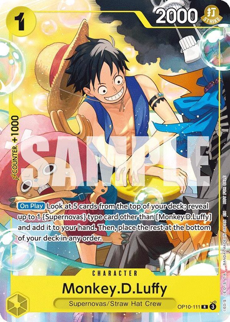 Monkey.D.Luffy OP10-111, the R printing from OP-10 of the One Piece Card Game