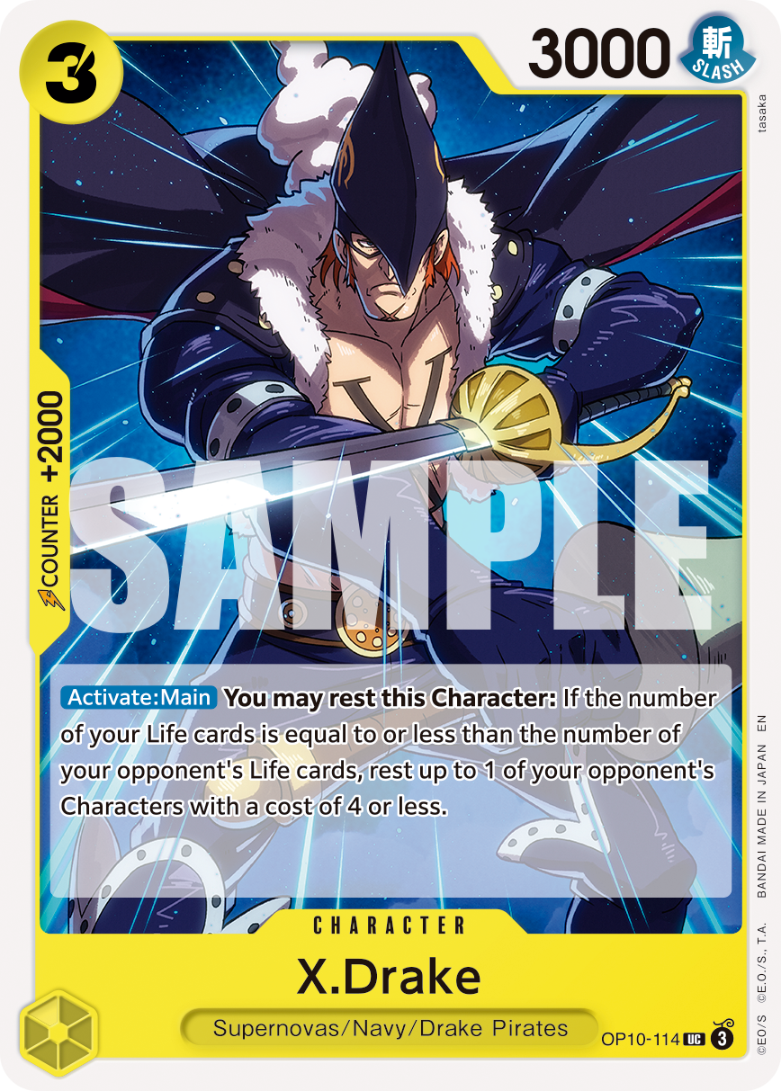 X.Drake OP10-114, the UC printing from OP-10 of the One Piece Card Game