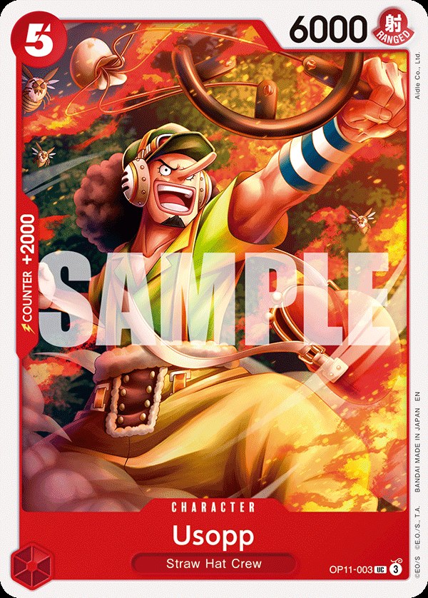 Usopp OP11-003, the UC printing from OP-11 of the One Piece Card Game