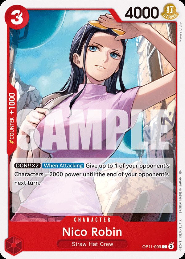 Nico Robin OP11-009, the C printing from OP-11 of the One Piece Card Game