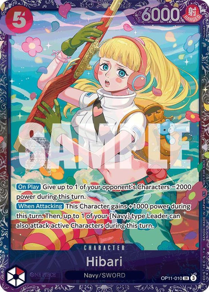 Hibari OP11-010, the SR printing from OP-11 of the One Piece Card Game