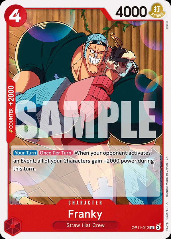 Franky OP11-012, the UC printing from OP-11 of the One Piece Card Game