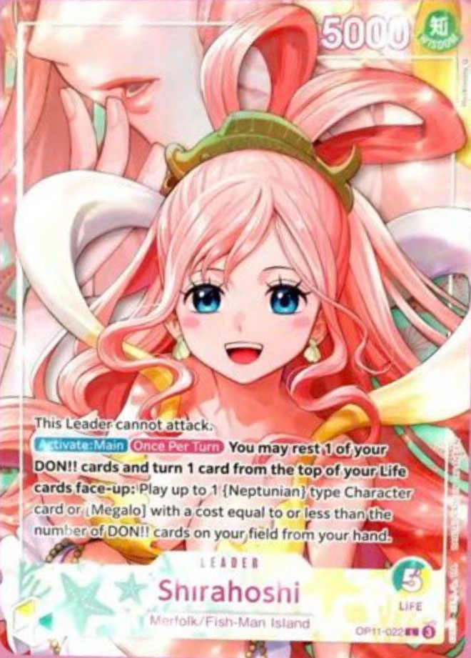Shirahoshi OP11-022, the L printing from OP-11 of the One Piece Card Game