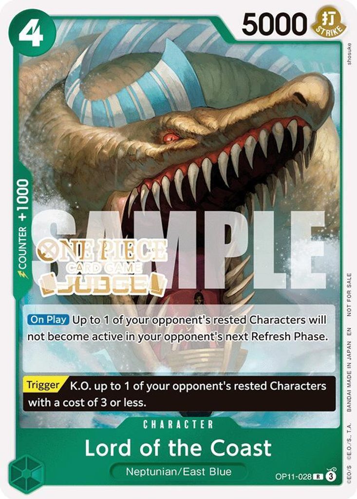Lord Of The Coast OP11-028, the R printing from OP-11 of the One Piece Card Game